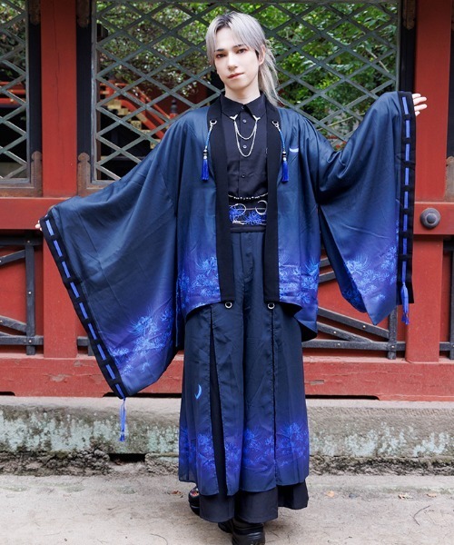 REZEN(リゼン)の「彼岸花×月プリント羽織(その他アウター・メンズ・ライトグレー/ローズ/レッドパープル/ブルーパープル・MEDIUM/LARGE)」の5枚目の写真