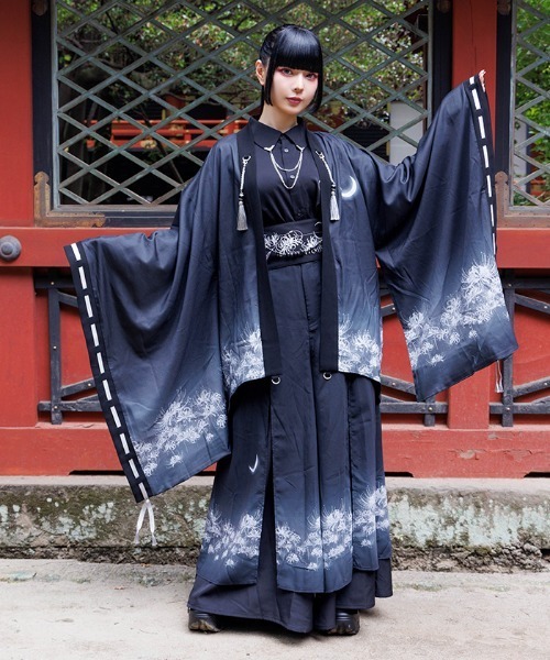REZEN(リゼン)の「彼岸花×月プリント羽織(その他アウター・メンズ・ライトグレー/ローズ/レッドパープル/ブルーパープル・MEDIUM/LARGE)」の9枚目の写真