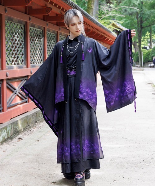 REZEN(リゼン)の「彼岸花×月プリント羽織(その他アウター・メンズ・ライトグレー/ローズ/レッドパープル/ブルーパープル・MEDIUM/LARGE)」の13枚目の写真