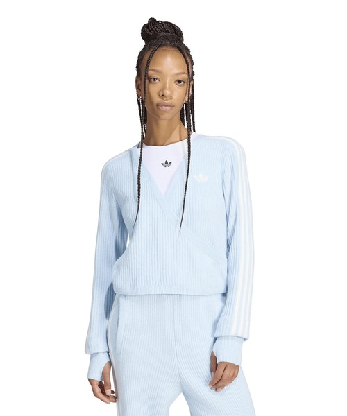adidas Originals(アディダスオリジナルス)の「ADIDAS × JENNIE / アディダス × ジェニー KNIT CARDIGAN(ニット/セーター・レディース・ブルー/ブラウン/ブラック・MEDIUM)」の16枚目の写真
