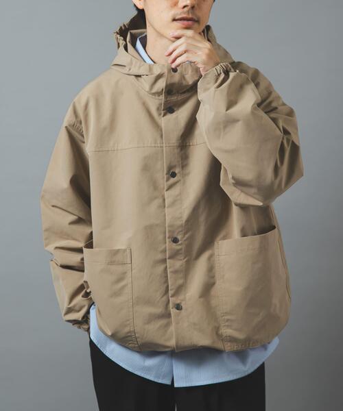 ITEMS URBANRESEARCH(アイテムズ アーバンリサーチ)の「ハイカウント スナップボタン フーディジャケット(ブルゾン・メンズ・レッド/ネイビー/ベージュ・LARGE/MEDIUM)」の2枚目の写真
