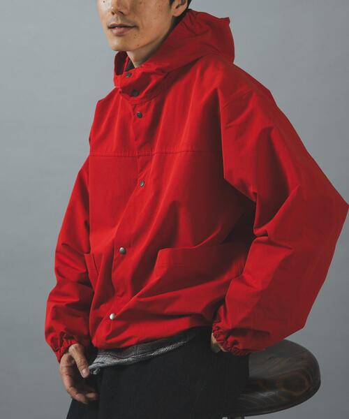 ITEMS URBANRESEARCH(アイテムズ アーバンリサーチ)の「ハイカウント スナップボタン フーディジャケット(ブルゾン・メンズ・レッド/ネイビー/ベージュ・LARGE/MEDIUM)」の3枚目の写真