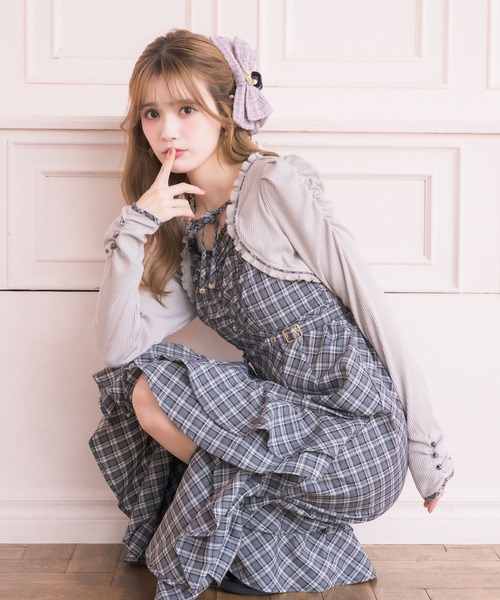 couture BY ROJITA(クチュールバイロジータ)の「テレコドッキングアシメティアードワンピース(ワンピース・レディース・グレー/ブラック・FREE)」の2枚目の写真