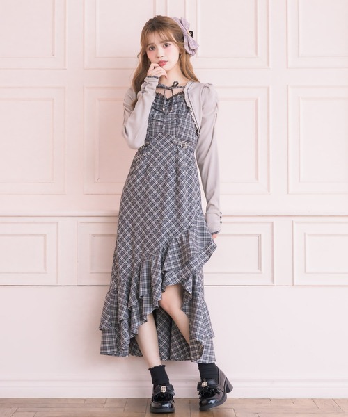 couture BY ROJITA(クチュールバイロジータ)の「テレコドッキングアシメティアードワンピース(ワンピース・レディース・グレー/ブラック・FREE)」の3枚目の写真