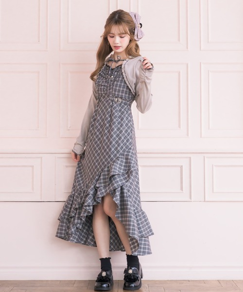 couture BY ROJITA(クチュールバイロジータ)の「テレコドッキングアシメティアードワンピース(ワンピース・レディース・グレー/ブラック・FREE)」の5枚目の写真