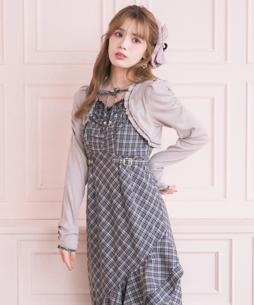 couture BY ROJITA(クチュールバイロジータ)の「テレコドッキングアシメティアードワンピース(ワンピース・レディース・グレー/ブラック・FREE)」の11枚目の写真