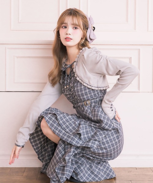 couture BY ROJITA(クチュールバイロジータ)の「テレコドッキングアシメティアードワンピース(ワンピース・レディース・グレー/ブラック・FREE)」の18枚目の写真