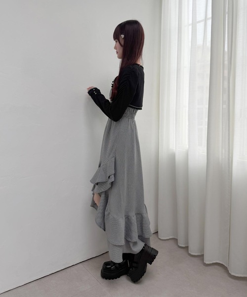 couture BY ROJITA(クチュールバイロジータ)の「テレコドッキングアシメティアードワンピース(ワンピース・レディース・グレー/ブラック・FREE)」の21枚目の写真