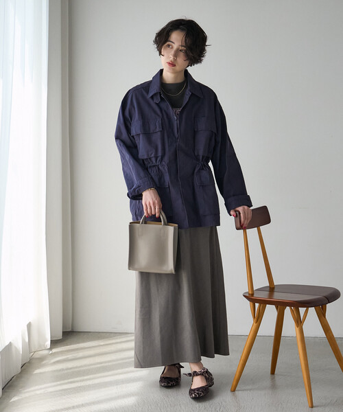 FREAK'S STORE（フリークスストア）の「フィブリルナロースカート（スカート・レディース・ブラック/ナチュラル/ダークグレー・ﾌﾘ-）」の15枚目の写真