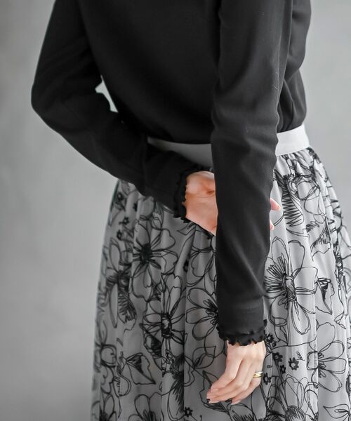 rps（アールピーエス）の「ダブル配色衿ハイネックリブカットソー（Tシャツ/カットソー・レディース・杢グレー/ブラウン/アイボリー/ブラック・L/M）」の21枚目の写真