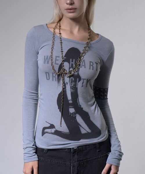 FANCY CLUB(ファンシークラブ)の「A'GEM/9 × .kom 『FANCY CLUB/ファンシークラブ』 DRY CITY LONG SLEEVE/DRYCITY ロングスリーブカットソー(Tシャツ/カットソー・レディース・グレー/ブルー/ブラック・FREE)」の8枚目の写真