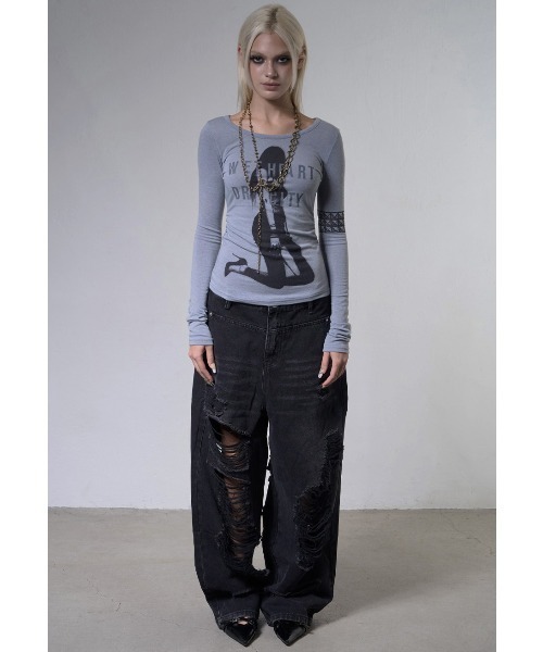 FANCY CLUB(ファンシークラブ)の「A'GEM/9 × .kom 『FANCY CLUB/ファンシークラブ』 DRY CITY LONG SLEEVE/DRYCITY ロングスリーブカットソー(Tシャツ/カットソー・レディース・グレー/ブルー/ブラック・FREE)」の9枚目の写真