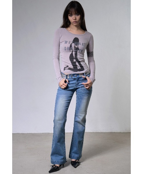 FANCY CLUB(ファンシークラブ)の「A'GEM/9 × .kom 『FANCY CLUB/ファンシークラブ』 DRY CITY LONG SLEEVE/DRYCITY ロングスリーブカットソー(Tシャツ/カットソー・レディース・グレー/ブルー/ブラック・FREE)」の4枚目の写真