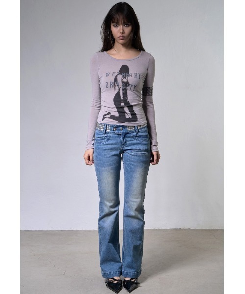 FANCY CLUB(ファンシークラブ)の「A'GEM/9 × .kom 『FANCY CLUB/ファンシークラブ』 DRY CITY LONG SLEEVE/DRYCITY ロングスリーブカットソー(Tシャツ/カットソー・レディース・グレー/ブルー/ブラック・FREE)」の5枚目の写真