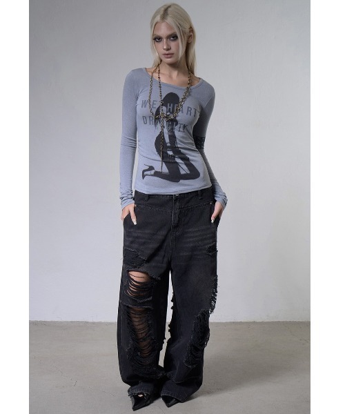FANCY CLUB(ファンシークラブ)の「A'GEM/9 × .kom 『FANCY CLUB/ファンシークラブ』 DRY CITY LONG SLEEVE/DRYCITY ロングスリーブカットソー(Tシャツ/カットソー・レディース・グレー/ブルー/ブラック・FREE)」の12枚目の写真