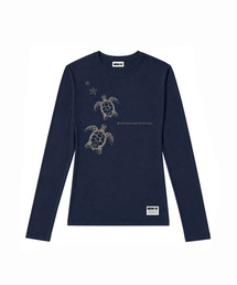 セミクロップド TURTLESBR 長袖Tシャツ [ネイビー]