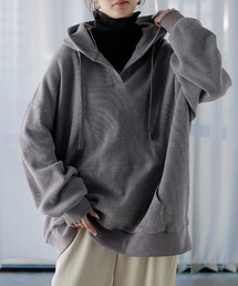 ワッフルパーカープルオーバー