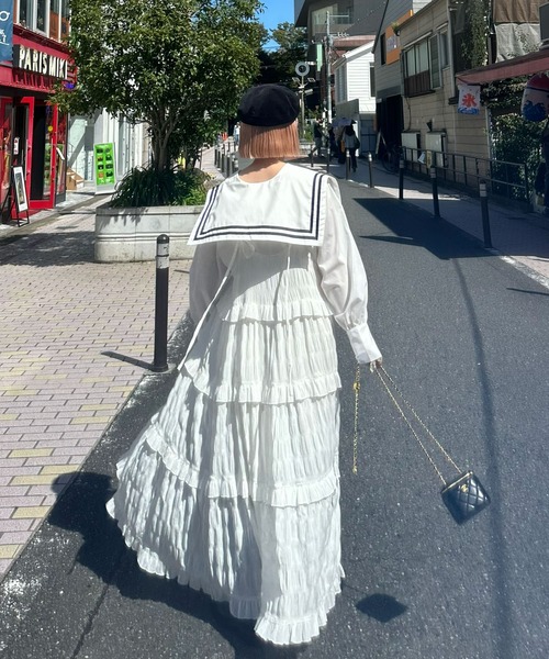 Alley Tokyo(アリートーキョー)の「おっきいセーラー衿のライン入りブラウス(シャツ/ブラウス・レディース・オフホワイト/ピンク・FREE)」の15枚目の写真