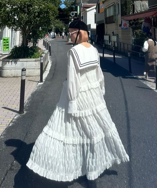Alley Tokyo(アリートーキョー)の「おっきいセーラー衿のライン入りブラウス(シャツ/ブラウス・レディース・オフホワイト/ピンク・FREE)」の12枚目の写真