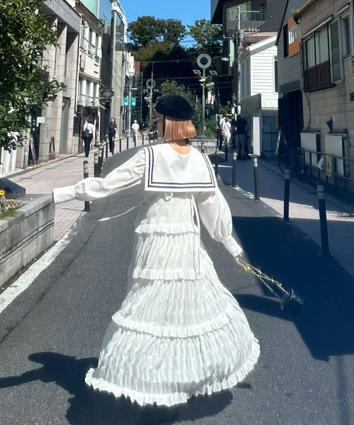 Alley Tokyo(アリートーキョー)の「おっきいセーラー衿のライン入りブラウス(シャツ/ブラウス・レディース・オフホワイト/ピンク・FREE)」の21枚目の写真