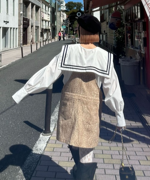 Alley Tokyo(アリートーキョー)の「おっきいセーラー衿のライン入りブラウス(シャツ/ブラウス・レディース・オフホワイト/ピンク・FREE)」の14枚目の写真