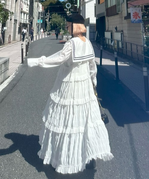 Alley Tokyo(アリートーキョー)の「おっきいセーラー衿のライン入りブラウス(シャツ/ブラウス・レディース・オフホワイト/ピンク・FREE)」の17枚目の写真
