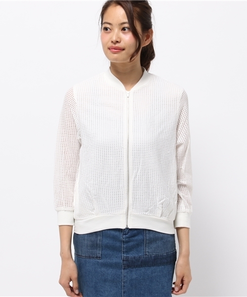 LBC(エルビーシー)の「レースリブブルゾン (ブルゾン・レディース・オフホワイト/ブラック・MEDIUM/LARGE)」の3枚目の写真