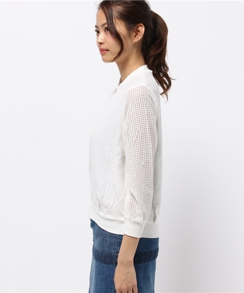 LBC(エルビーシー)の「レースリブブルゾン (ブルゾン・レディース・オフホワイト/ブラック・MEDIUM/LARGE)」の4枚目の写真