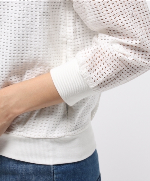 LBC(エルビーシー)の「レースリブブルゾン (ブルゾン・レディース・オフホワイト/ブラック・MEDIUM/LARGE)」の7枚目の写真