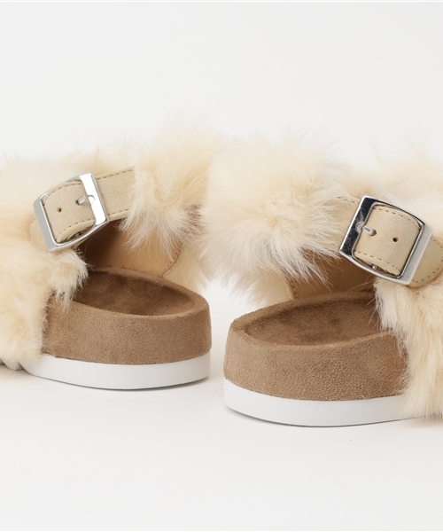 Casselini（キャセリーニ）の「CASSELINI/キャセリーニ/Fur Sandal（サンダル・レディース・アイボリー/ブラック/グレー・23.5/23/24.5/24）」の10枚目の写真