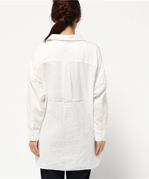 MOUSSY（マウジー）の「OVER SILHOUTTE SH（シャツ/ブラウス・レディース・ネイビー/オフホワイト/オレンジ系その他・FREE）」の10枚目の写真