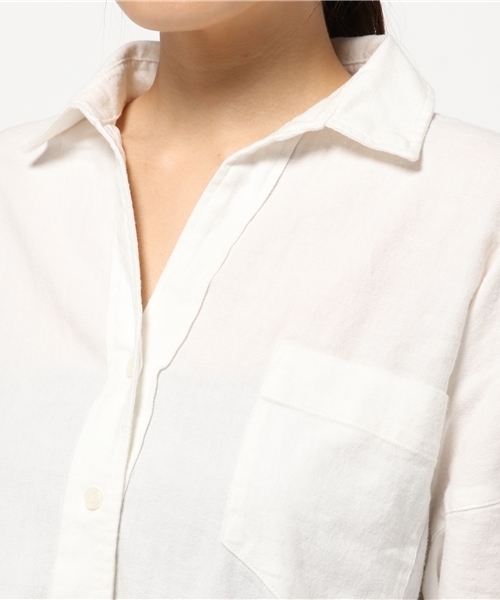 MOUSSY（マウジー）の「OVER SILHOUTTE SH（シャツ/ブラウス・レディース・ネイビー/オフホワイト/オレンジ系その他・FREE）」の11枚目の写真