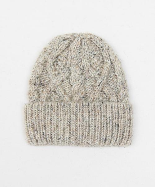 BEAUTY&YOUTH UNITED ARROWS（ビューティーアンドユースユナイテッドアローズ）の「BY∴ ファーポンポンケーブルニットキャップ -2WAY-◆（ニットキャップ/ビーニー・レディース・グレー/ナチュラル・FREE）」の5枚目の写真