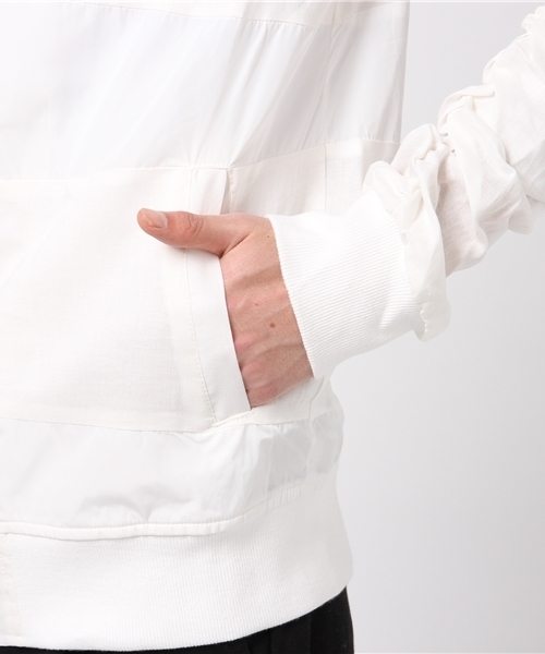 VENCEEXCHANGE（ヴァンスエクスチェンジ）の「麻切り替えシャーリングMA-1               （MA-1・メンズ・オフホワイト/ブラック/オリーブ・LARGE/MEDIUM）」の8枚目の写真