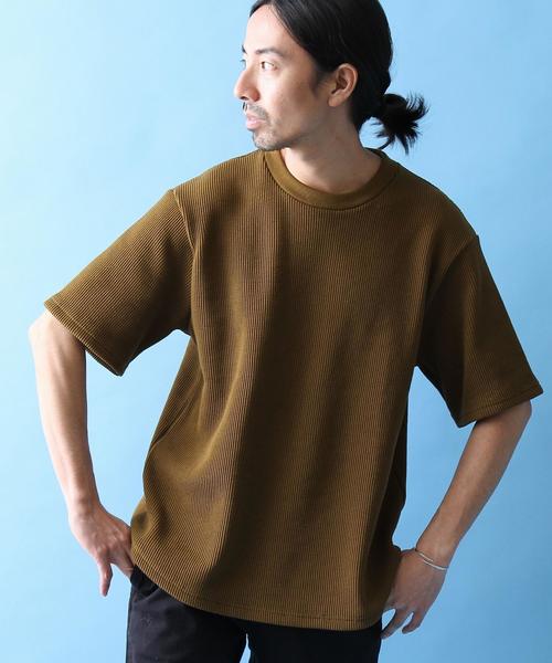 coen(コーエン)の「ワッフルビッグシルエットT(Tシャツ/カットソー・メンズ・ライトブルー/ホワイト/ブラック/ダークブラウン・LARGE/MEDIUM/SMALL/X-LARGE)」の3枚目の写真