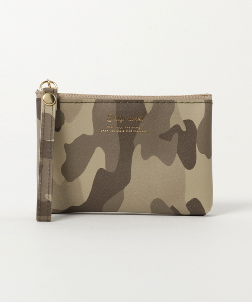 Daily russet(デイリー ラシット)の「迷彩紐付きポーチ(ポーチ・レディース・カーキ/ベージュ/ピンク/ブラウン/グレー・FREE)」の4枚目の写真