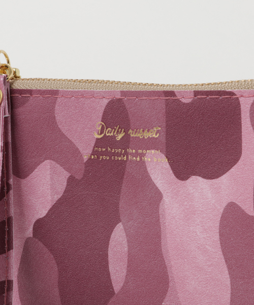 Daily russet(デイリー ラシット)の「迷彩紐付きポーチ(ポーチ・レディース・カーキ/ベージュ/ピンク/ブラウン/グレー・FREE)」の8枚目の写真