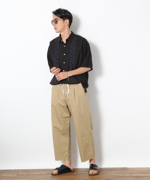 RAGEBLUE（レイジブルー）の「＜旬な着こなしが実現！＞シューレースチノワイドパンツ/761877（チノパンツ・メンズ・ブラック/ベージュ・LARGE/MEDIUM/SMALL）」の15枚目の写真