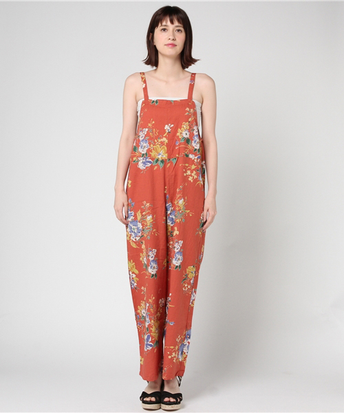 RODEO CROWNS WIDE BOWL（ロデオクラウンズワイドボウル）の「フラワー サロペット（つなぎ/オールインワン・レディース・オレンジ系その他・FREE）」の2枚目の写真