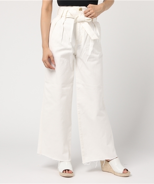 MOUSSY（マウジー）の「HIGH WAIST WIDE PT（デニムパンツ・レディース・ブルー/ホワイト・1/0/2）」の12枚目の写真