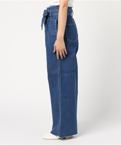 MOUSSY（マウジー）の「HIGH WAIST WIDE PT（デニムパンツ・レディース・ブルー/ホワイト・1/0/2）」の4枚目の写真