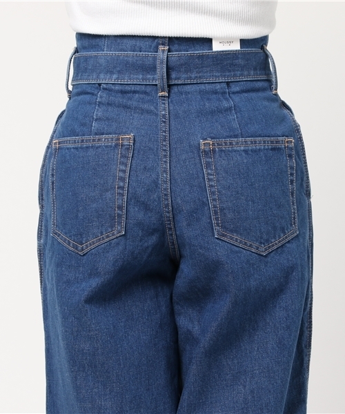MOUSSY（マウジー）の「HIGH WAIST WIDE PT（デニムパンツ・レディース・ブルー/ホワイト・1/0/2）」の7枚目の写真