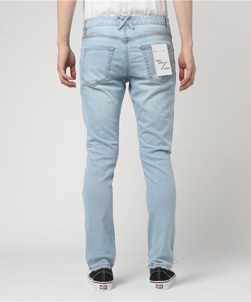 WEGO（ウィゴー）の「WEGO/クラッシュデニムスキニーパンツ（デニムパンツ・メンズ・ブラック/ライトインディゴブルー/インディゴブルー・MEDIUM/LARGE）」の5枚目の写真