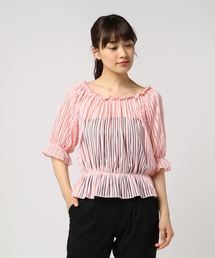 シャーリング オフショルダー」に該当するシャツ/ブラウスファッション