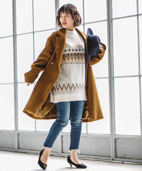 CAMBIO（カンビオ）の「rn1143-ノルディック柄ニット（ニット/セーター・レディース・ブラック/オフホワイト/ラベンダー/グレー・FREE）」の14枚目の写真