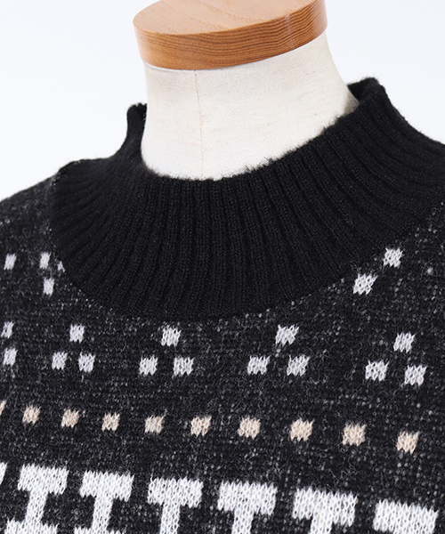 CAMBIO（カンビオ）の「rn1143-ノルディック柄ニット（ニット/セーター・レディース・ブラック/オフホワイト/ラベンダー/グレー・FREE）」の19枚目の写真
