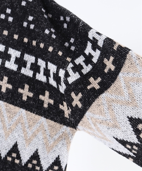 CAMBIO（カンビオ）の「rn1143-ノルディック柄ニット（ニット/セーター・レディース・ブラック/オフホワイト/ラベンダー/グレー・FREE）」の20枚目の写真