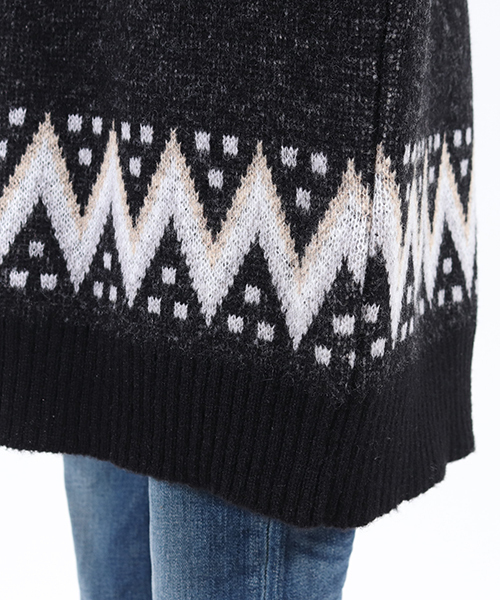 CAMBIO（カンビオ）の「rn1143-ノルディック柄ニット（ニット/セーター・レディース・ブラック/オフホワイト/ラベンダー/グレー・FREE）」の21枚目の写真