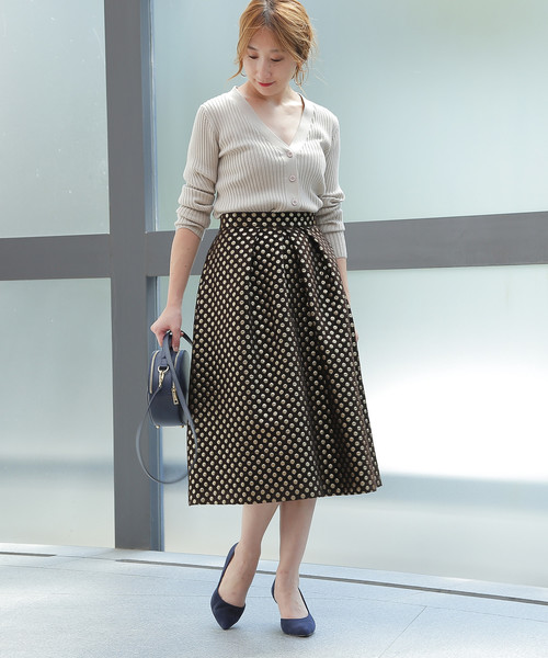 ローズティアラ　42 水玉スカート　裏地あり TIARA ドット 水玉 スカート Rose Tiara ピンク スカートセットアップ