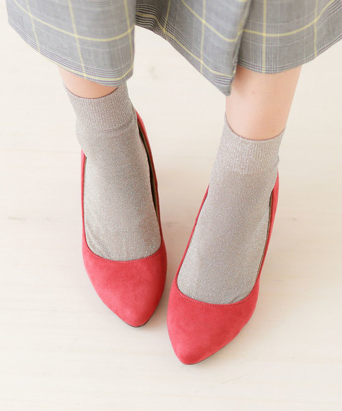 menue(メヌエ)の「チャンキーヒール ポインテッドトゥ ハイヒール パンプス(パンプス・レディース・チェック/グレイッシュベージュ/ブラック系その他/エンジ/ブラック/ブラック系その他2・21.5cm/25cm/25.5cm/24.5cm/24cm/23cm/26.0cm/22cm/23.5cm/22.5cm)」の1枚目の写真